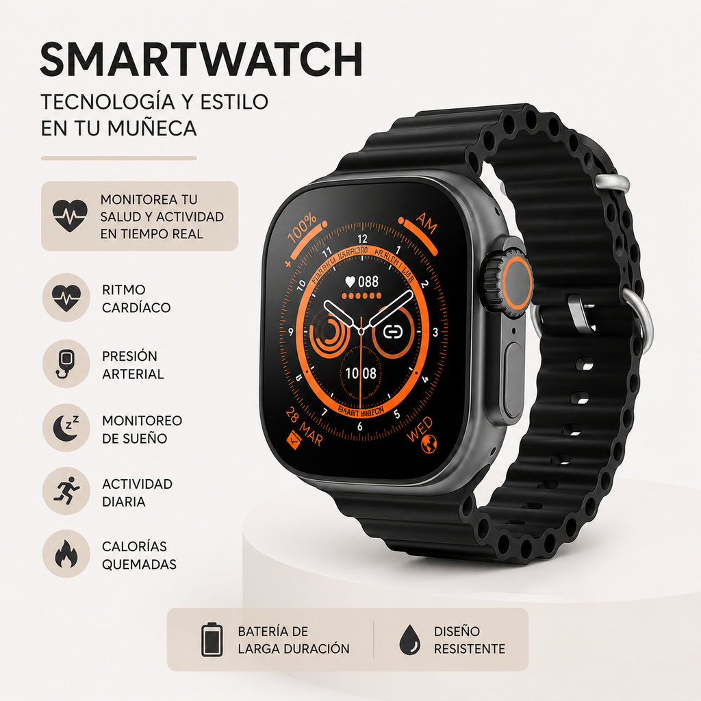 Smartwatch Deportivo T800 Ultra Pantalla